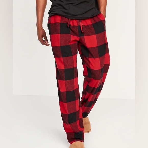 Old Navy Red Black Buffalo Plaid Flannel Pajama Pants XS EUC - Picture 1 of 5